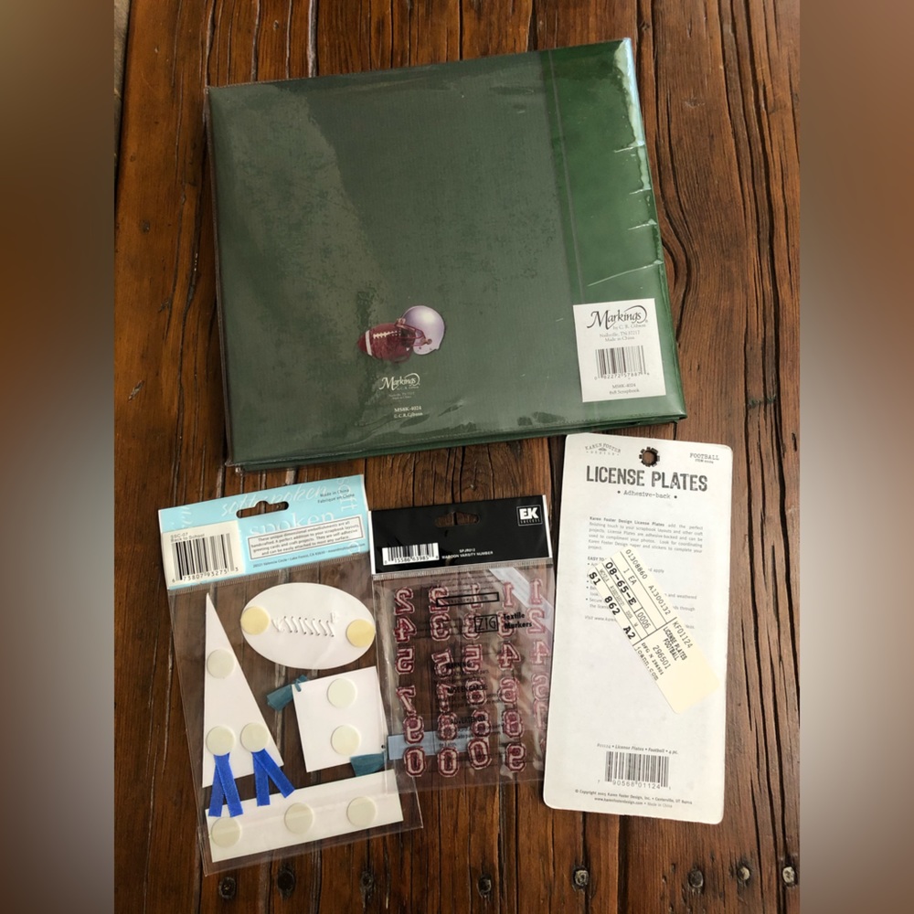 Football Themed Scrapbook 8” x 8” and Sticker Bundle - Picture 3 of 17